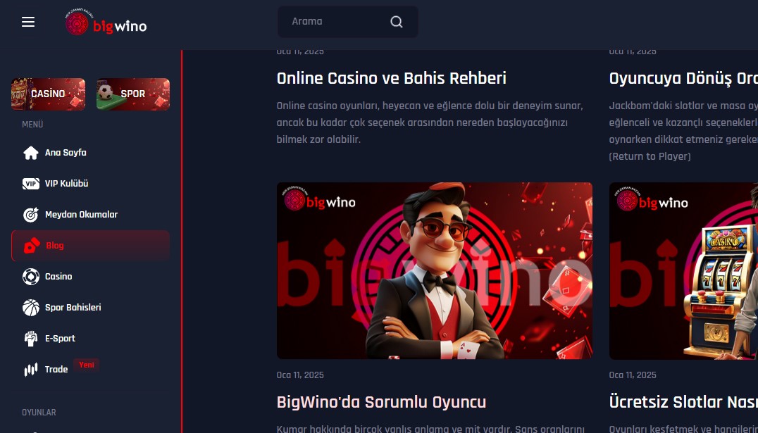 Bigwino Mobil Giriş